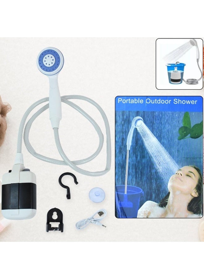 Trendigo Portable Camping Shower Kit – USB Rechargeable Electric Outdoor Shower Pump with 1.5M Hose, Handheld Showerhead, Suction Cup & Hook | IPX Waterproof | Ideal for Camping, Hiking, Beach, Pet Bathing, Car Wash & Garden Use - Image 2